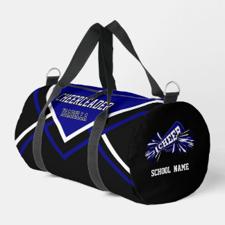 Personalisierter Cheerleader | Blau, Schwarz, Weiß Duffle Bag