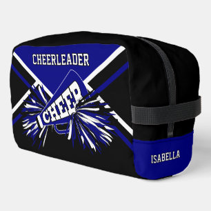 Personalisierter Cheerleader Blau, Schwarz, Weiß Waschbeutel