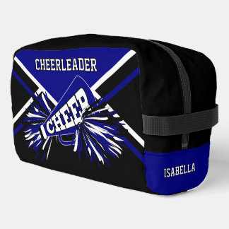 Personalisierter Cheerleader | Blau, Schwarz, Weiß Waschbeutel