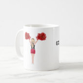 Personalisierter Cheerleader (blondes Haar) Kaffee Kaffeetasse (Vorderseite Links)