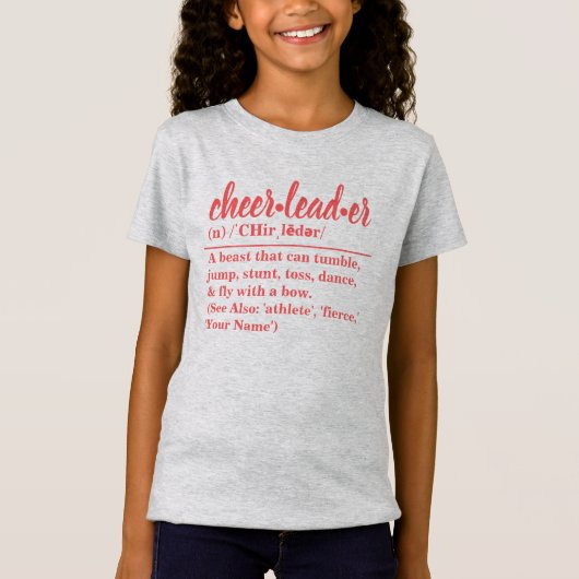 Personalisierter Cheerleader Definition T - Shirt (Vorderseite)