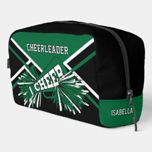 Personalisierter Cheerleader Grün, Schwarz, Weiß Waschbeutel