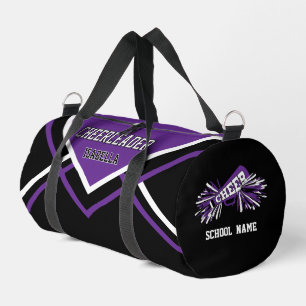 Personalisierter Cheerleader Lila, Schwarz, Weiß Duffle Bag