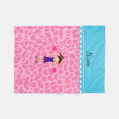 Personalisierter Cheerleader Rosa Leopard Fleecedecke (Vorderseite (Horizontal))