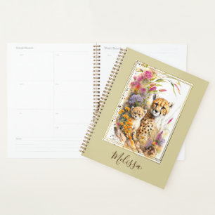 Personalisierter Cheetah Baby- und Mama-Planer Planer