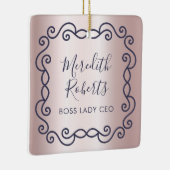 Personalisierter Chef der Boss Lady Blush Metallic Keramikornament (Rechts)