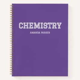 Personalisierter Chemie-Schulkalender Lila Notizblock
