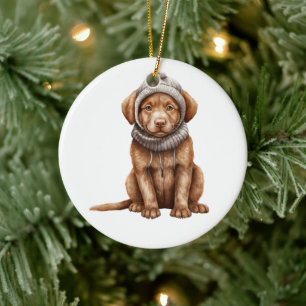 Personalisierter Chesapeake Bay Retriever Hund Keramik Ornament