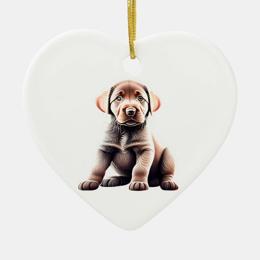 Personalisierter Chesapeake Bay Retriever Puppy Keramik Ornament (Vorne)