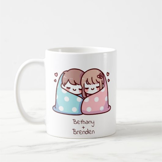 Personalisierter Chibi-Stil Kaffeetasse (Links)
