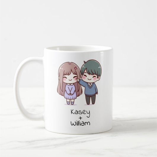 Personalisierter Chibi-Stil Kaffeetasse (Links)
