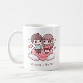 Personalisierter Chibi-Stil Sei mein Paar Kaffeetasse (Links)