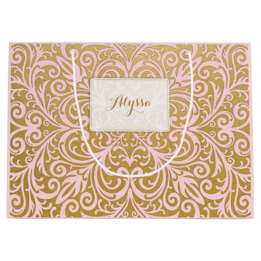 Personalisierter Chic und bezauberndes Upscale Große Geschenktüte (Vorderseite)