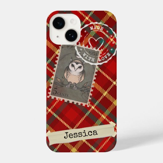 Personalisierter Chic und Fun Tartan Print iPhone Hülle (Rückseite)