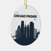 Personalisierter Chicago Marathon Einzigartiges Ru Keramik Ornament (Rechts)