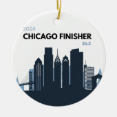 Personalisierter Chicago Marathon Einzigartiges Ru Keramik Ornament (Vorne)