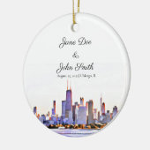 Personalisierter Chicago Skyline Keramik Ornament (Links)