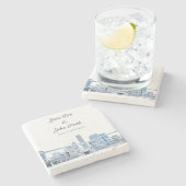 Personalisierter Chicago Stone Untersetzer (Seitenansicht)