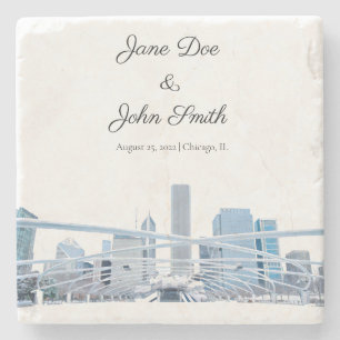 Personalisierter Chicago Stone Untersetzer