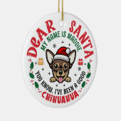 Personalisierter Chihuahua Dog Weihnachtsbaum Rund Keramik Ornament (Rechts)
