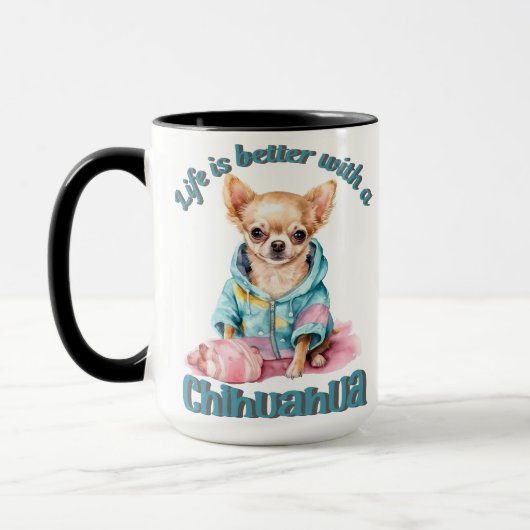 Personalisierter Chihuahua Hund Lover Kaffee Tasse (Links)