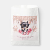 Personalisierter Chihuahua Hund mit Glitzer Geburt Geschenktütchen (Vorderseite)