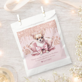 Personalisierter Chihuahua Hund mit Glitzer Geburt Geschenktütchen
