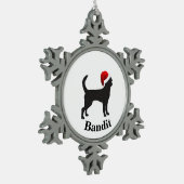 Personalisierter Chihuahua Schneeflocken Zinn-Ornament (Links)