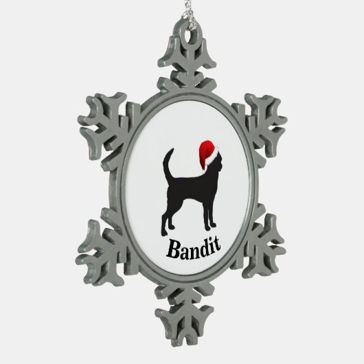 Personalisierter Chihuahua Schneeflocken Zinn-Ornament (Links)