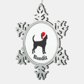 Personalisierter Chihuahua Schneeflocken Zinn-Ornament (Rechts)
