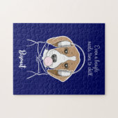 Personalisierter chilliger Hund lustiger Beagle Puzzle (Horizontal)