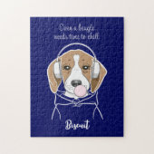 Personalisierter chilliger Hund lustiger Beagle Puzzle (Vertikal)