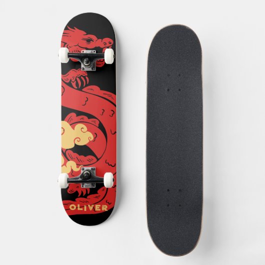 Personalisierter chinesischer Drache Skateboard (Vorderseite)