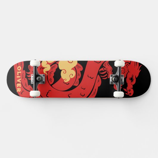 Personalisierter chinesischer Drache Skateboard (Horizontal)