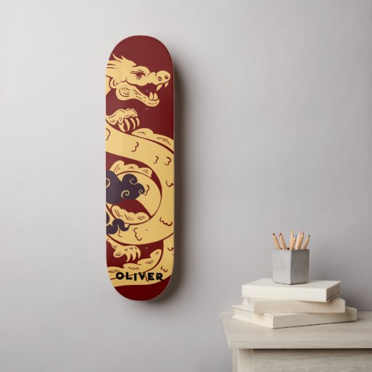 Personalisierter chinesischer Drache Skateboard (Wandkunst)