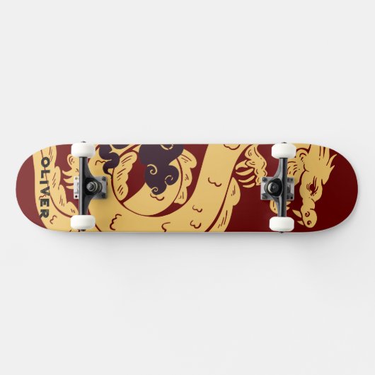 Personalisierter chinesischer Drache Skateboard (Horizontal)