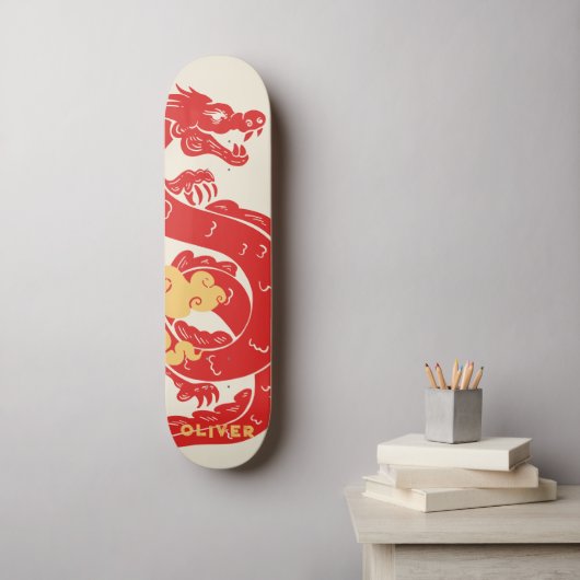 Personalisierter chinesischer Drache Skateboard (Wandkunst)