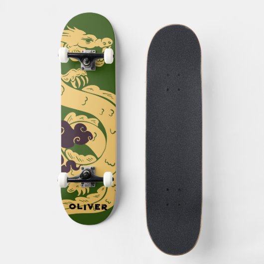 Personalisierter chinesischer Drache Skateboard (Vorderseite)
