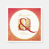 Personalisierter chinesischer Hochzeitsreisender G Serviette (Vorderseite)