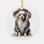 Personalisierter Chinesischer Hund Keramik Ornament (Vorne)