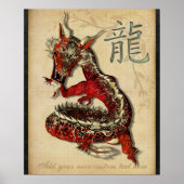 Personalisierter chinesischer Roter Drache Poster (Vorne)