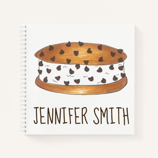 Personalisierter Chipwich Ice Cream Sandwich Feins Notizbuch (Vorderseite)