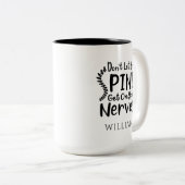 Personalisierter Chiropraktor Lasse keine Wirbelsä Zweifarbige Tasse (VorderseiteRechts)