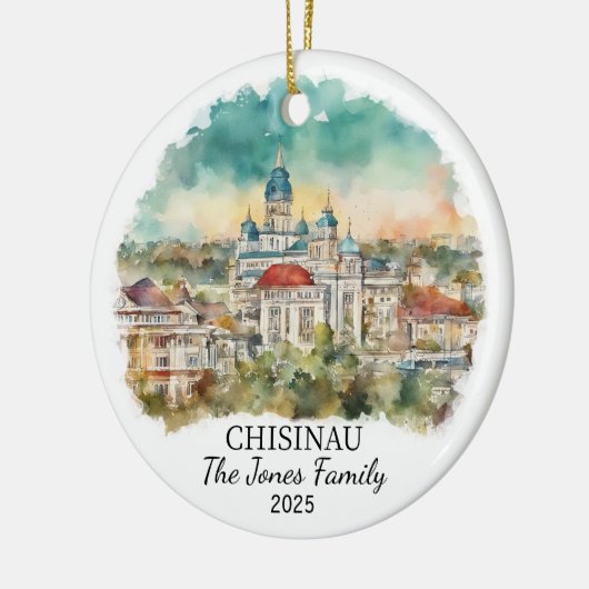Personalisierter Chisinauer Ornament, Geschenk Mol Keramik Ornament (Links)