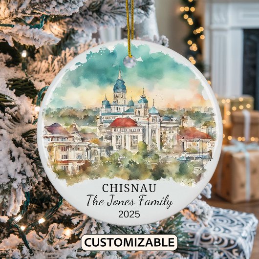 Personalisierter Chisinauer Ornament, Geschenk Mol Keramik Ornament