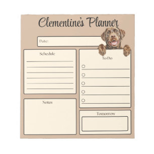 Personalisierter Chocolate Labrador Tagesplaner Notizblock