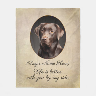 Personalisierter Chocolate Labrador von meiner Sei Fleecedecke