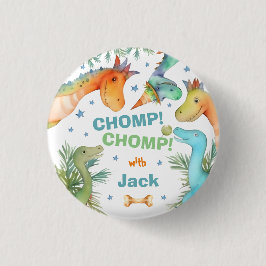 Personalisierter CHOMP! CHOMP! Dinosaur-Abzeichen Button