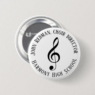 Personalisierter Chorleiter Treble Clef Musik Button
