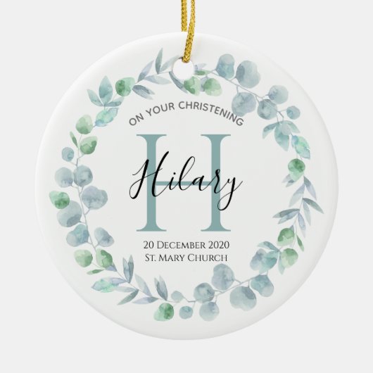 Personalisierter Christen Godmateltern Taufpatz Keramik Ornament (Vorne)